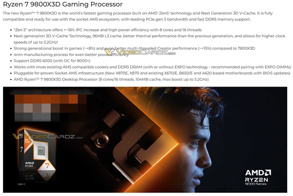 锐龙7 9800<i></i>X3D频率飙升！性能喜人 暴涨22